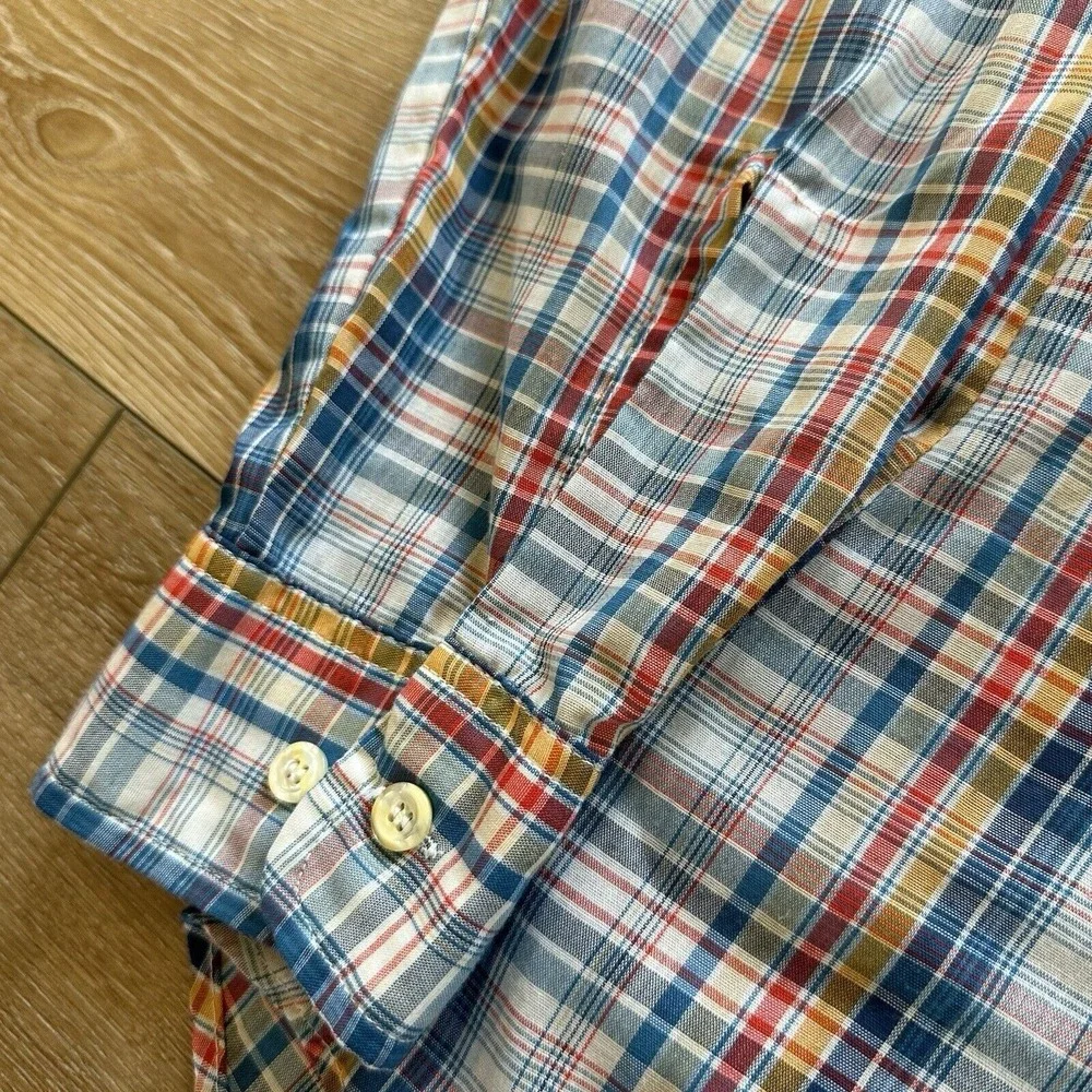 Vintage‎ Levi's Shirt Mens L Movin' On Plaid Button Up Western 80s Cotton